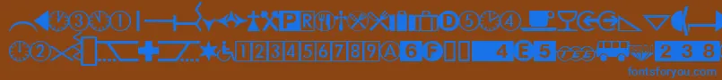 Шрифт DatasymhdbNormal – синие шрифты на коричневом фоне