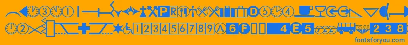 フォントDatasymhdbNormal – オレンジの背景に青い文字