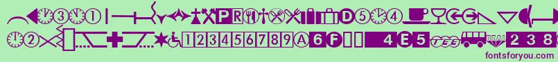 Шрифт DatasymhdbNormal – фиолетовые шрифты на зелёном фоне