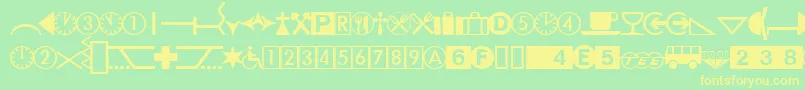 DatasymhdbNormal Font – Yellow Fonts on Green Background