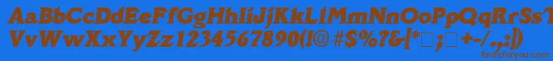 DecusSsiItalic Font – Brown Fonts on Blue Background