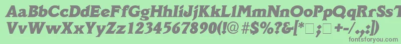 フォントDecusSsiItalic – 緑の背景に灰色の文字