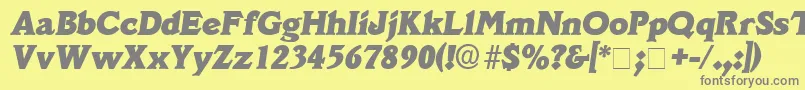 DecusSsiItalic Font – Gray Fonts on Yellow Background