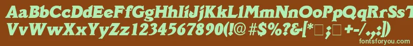 DecusSsiItalic Font – Green Fonts on Brown Background