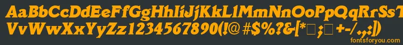 DecusSsiItalic Font – Orange Fonts on Black Background