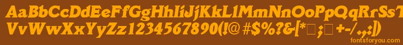 DecusSsiItalic Font – Orange Fonts on Brown Background