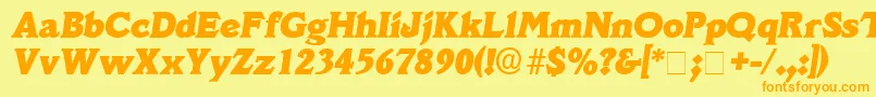 DecusSsiItalic Font – Orange Fonts on Yellow Background