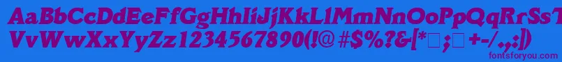 DecusSsiItalic Font – Purple Fonts on Blue Background