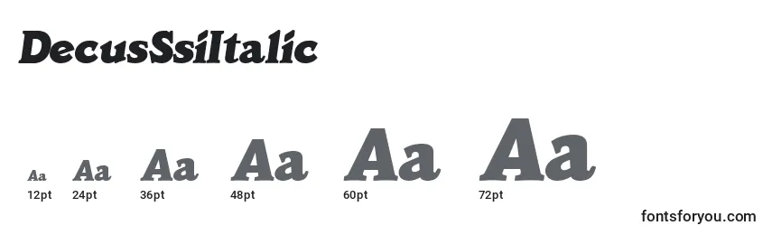Размеры шрифта DecusSsiItalic