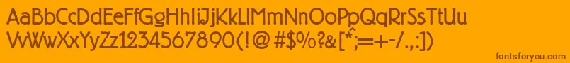 Czcionka BeginnerdbNormal – brązowe czcionki na pomarańczowym tle