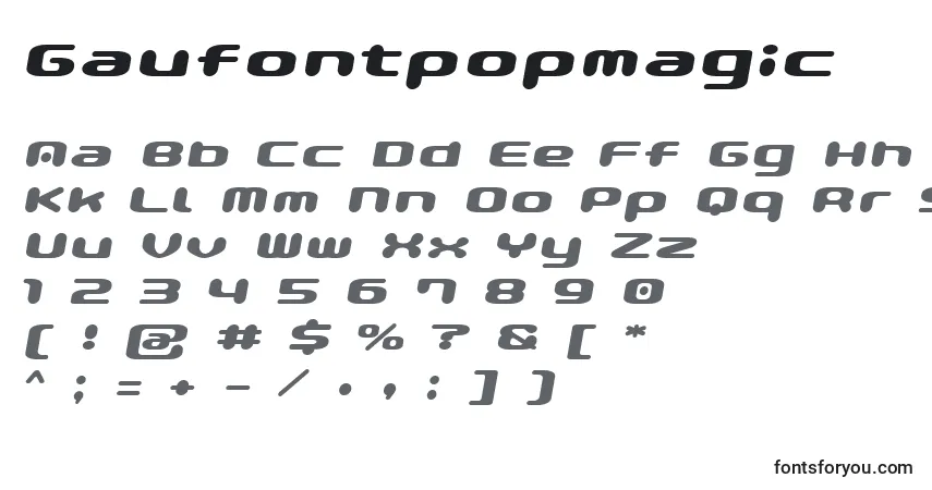 Schriftart Gaufontpopmagic – Alphabet, Zahlen, spezielle Symbole