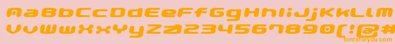 Gaufontpopmagic-Schriftart – Orangefarbene Schriften auf rosa Hintergrund