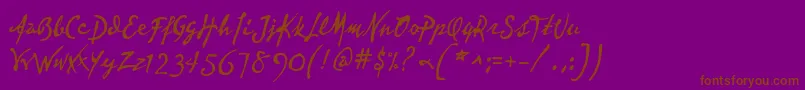 P22Vincent Font – Brown Fonts on Purple Background