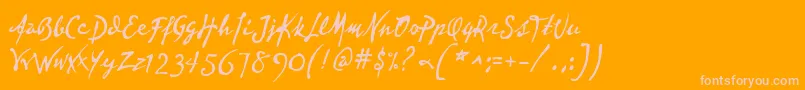 P22Vincent Font – Pink Fonts on Orange Background