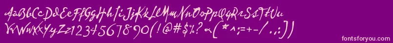 P22Vincent Font – Pink Fonts on Purple Background