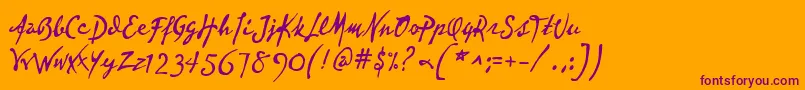 P22Vincent Font – Purple Fonts on Orange Background