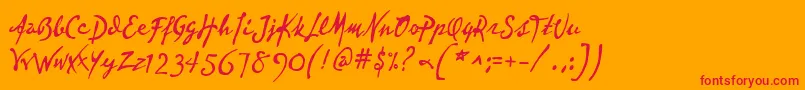 Czcionka P22Vincent – czerwone czcionki na pomarańczowym tle