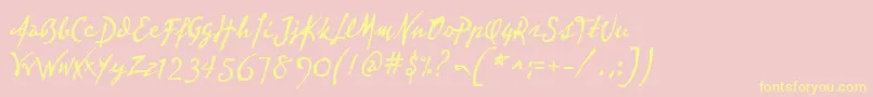 P22Vincent Font – Yellow Fonts on Pink Background