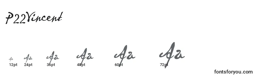 P22Vincent Font Sizes