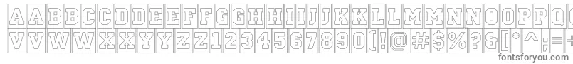 ACampuscmotlBold-fontti – harmaat kirjasimet valkoisella taustalla