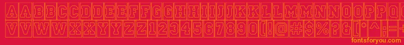 ACampuscmotlBold Font – Orange Fonts on Red Background