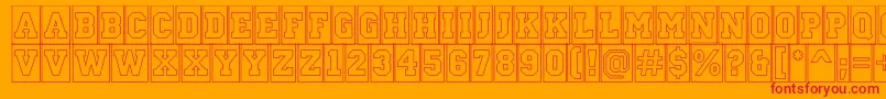 ACampuscmotlBold Font – Red Fonts on Orange Background