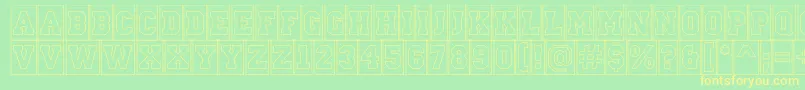 Шрифт ACampuscmotlBold – жёлтые шрифты на зелёном фоне