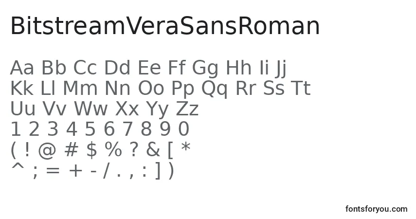 BitstreamVeraSansRomanフォント–アルファベット、数字、特殊文字