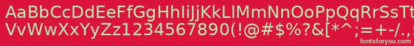 BitstreamVeraSansRoman Font – Green Fonts on Red Background