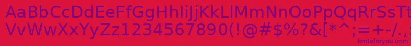 BitstreamVeraSansRoman Font – Purple Fonts on Red Background