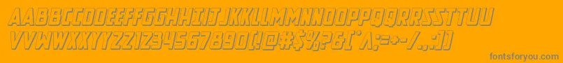 Newcomictitle3Dital-Schriftart – Graue Schriften auf orangefarbenem Hintergrund