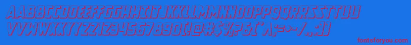 Newcomictitle3Dital Font – Red Fonts on Blue Background
