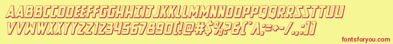 Newcomictitle3Dital Font – Red Fonts on Yellow Background