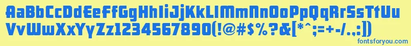 Arb66NeonBlockJun37 Font – Blue Fonts on Yellow Background