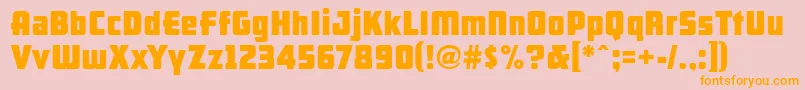 Arb66NeonBlockJun37 Font – Orange Fonts on Pink Background