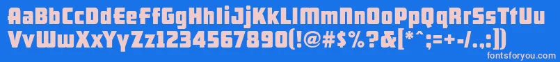 Arb66NeonBlockJun37 Font – Pink Fonts on Blue Background