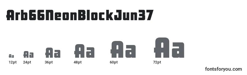 Размеры шрифта Arb66NeonBlockJun37 (116626)