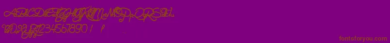 フォントNotOnlyTheQuake – 紫色の背景に茶色のフォント