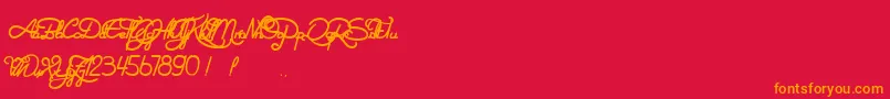 NotOnlyTheQuake Font – Orange Fonts on Red Background