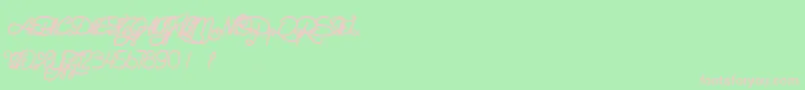 フォントNotOnlyTheQuake – 緑の背景にピンクのフォント