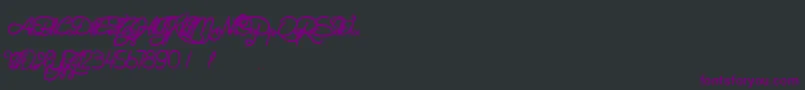 Czcionka NotOnlyTheQuake – fioletowe czcionki na czarnym tle