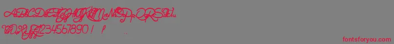 NotOnlyTheQuake Font – Red Fonts on Gray Background