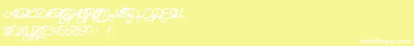 フォントNotOnlyTheQuake – 黄色い背景に白い文字