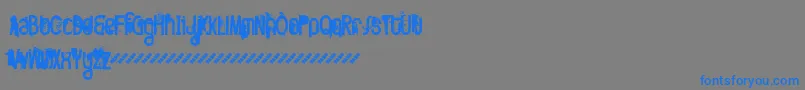 フォントFttwod – 灰色の背景に青い文字