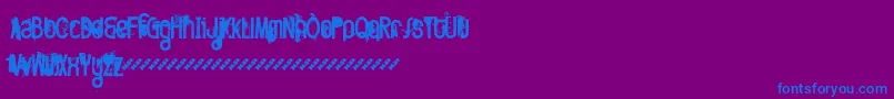 Fttwod-Schriftart – Blaue Schriften auf violettem Hintergrund