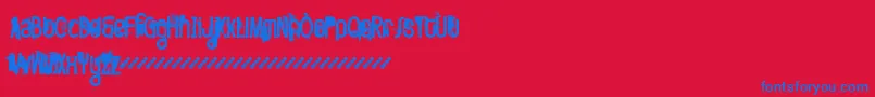 Fttwod Font – Blue Fonts on Red Background