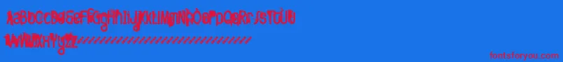 フォントFttwod – 赤い文字の青い背景