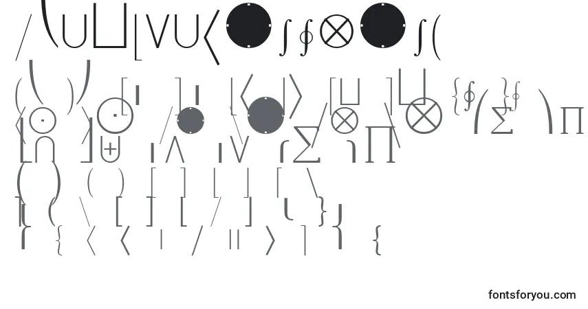 Fuente MathExtensionsA - alfabeto, números, caracteres especiales