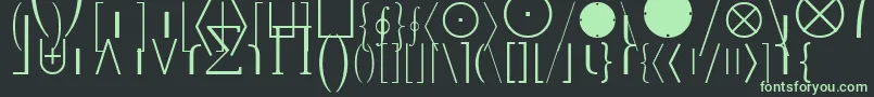 Шрифт MathExtensionsA – зелёные шрифты на чёрном фоне