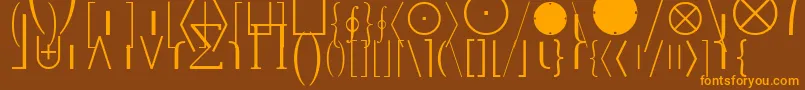 MathExtensionsA Font – Orange Fonts on Brown Background